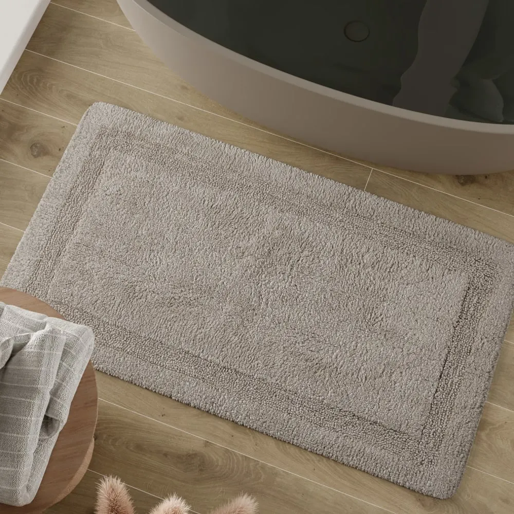 Illustration numéro 2 du produit Tapis de bain greige en coton 55x65