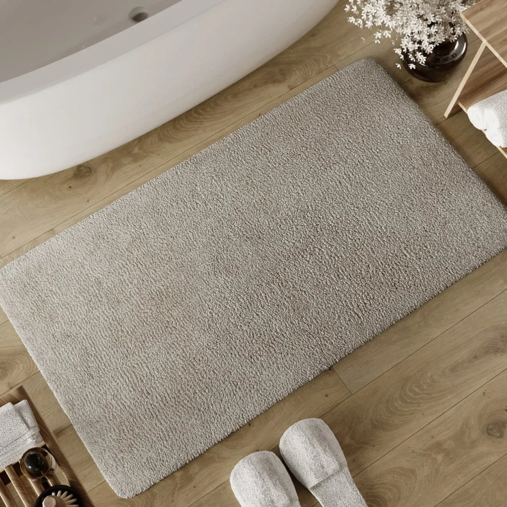 Illustration numéro 2 du produit Tapis de bain greige en coton 70x120