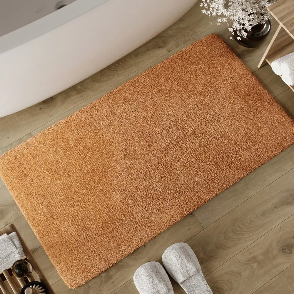Illustration numéro 2 du produit Tapis de bain terracotta en coton 60x100