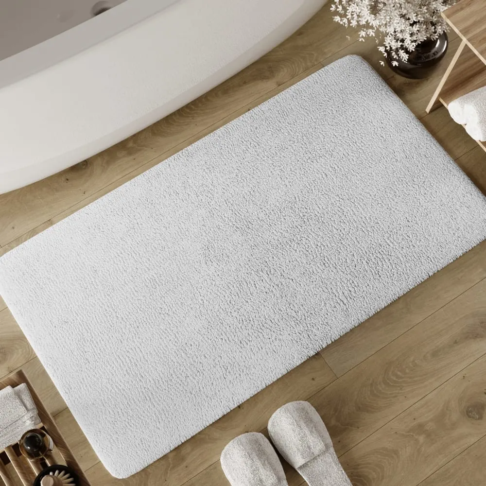 Illustration numéro 2 du produit Tapis de bain blanc en coton 70x120