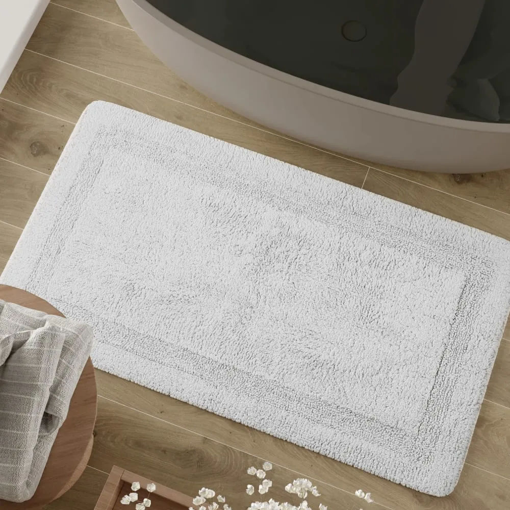 Illustration numéro 2 du produit Tapis de bain blanc en coton 55x65