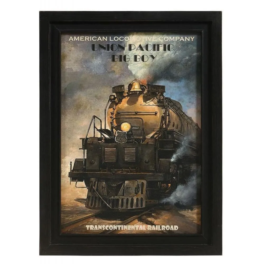 Illustration numéro 2 du produit Gravure locomotive en bois noir