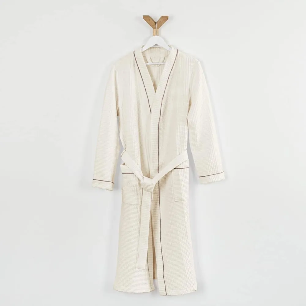 Illustration numéro 2 du produit Peignoir nid d'abeille en coton blanc 7xl