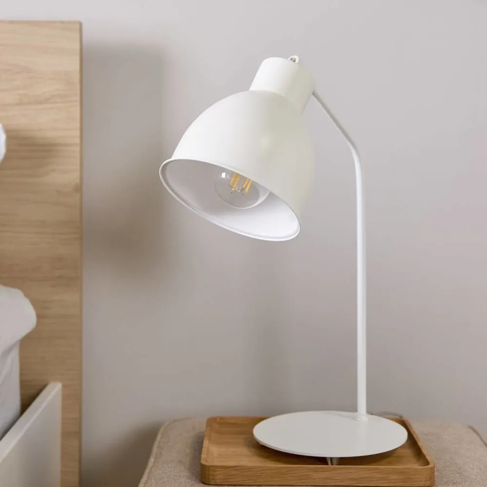 Illustration numéro 2 du produit Lampe à poser en métal blanc h42