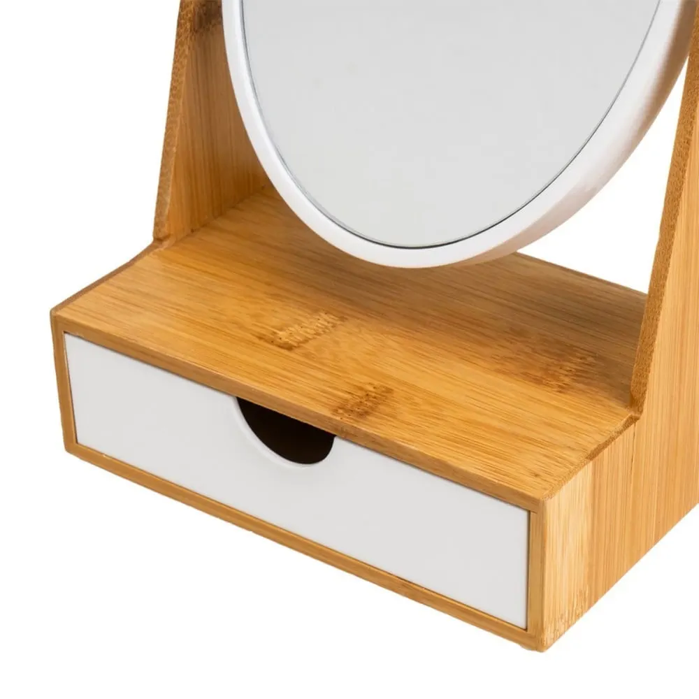 Illustration numéro 2 du produit Miroir avec tiroir à bijoux en bambou