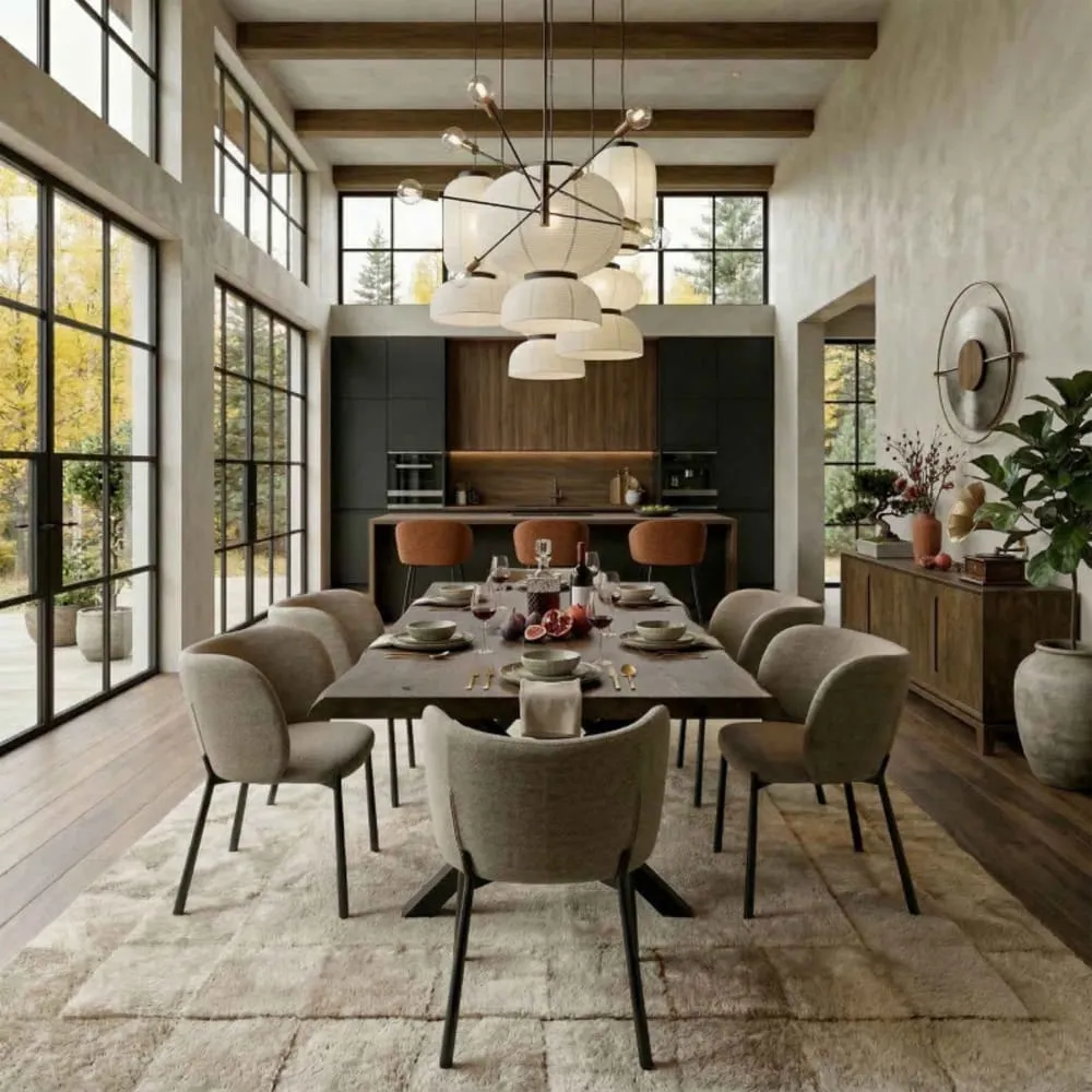 Illustration numéro 2 du produit Fauteuil de table en tissu Luxury Taupe (x2)