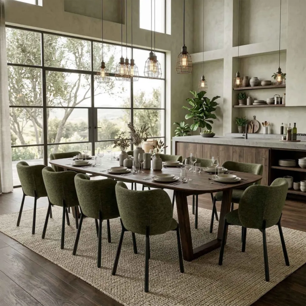 Illustration numéro 2 du produit Fauteuil de table en tissu Luxury Kaki (x2)