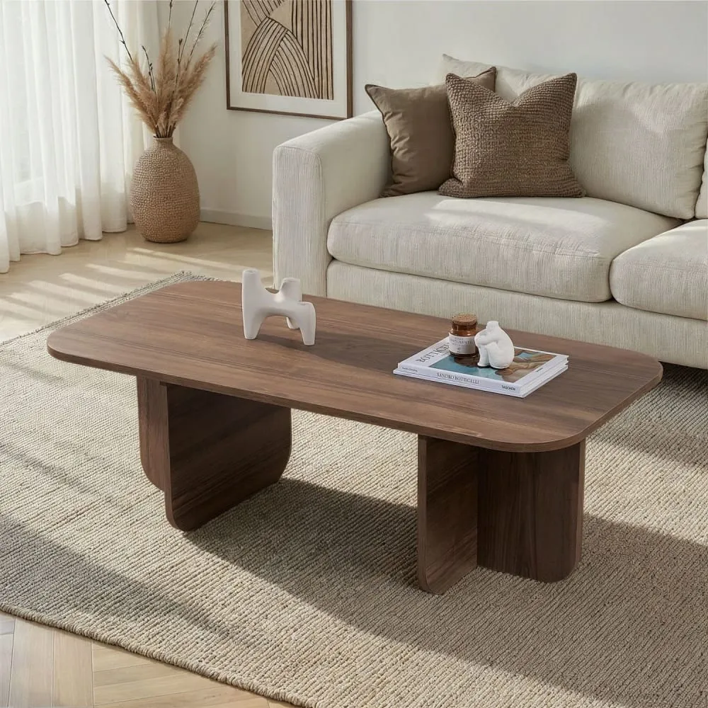 Illustration numéro 2 du produit Table basse design effet bois foncé Marron