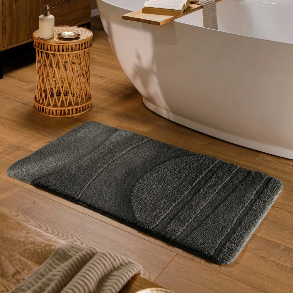 Illustration numéro 2 du produit Tapis de bain à relief anthracite 80x150
