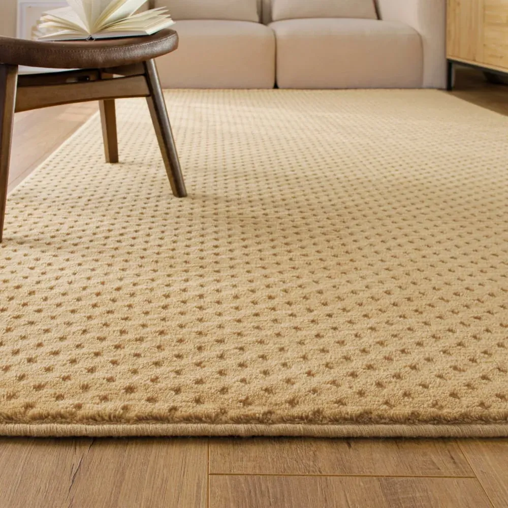 Illustration numéro 2 du produit Tapis en laine avec relief beige sable 160x230