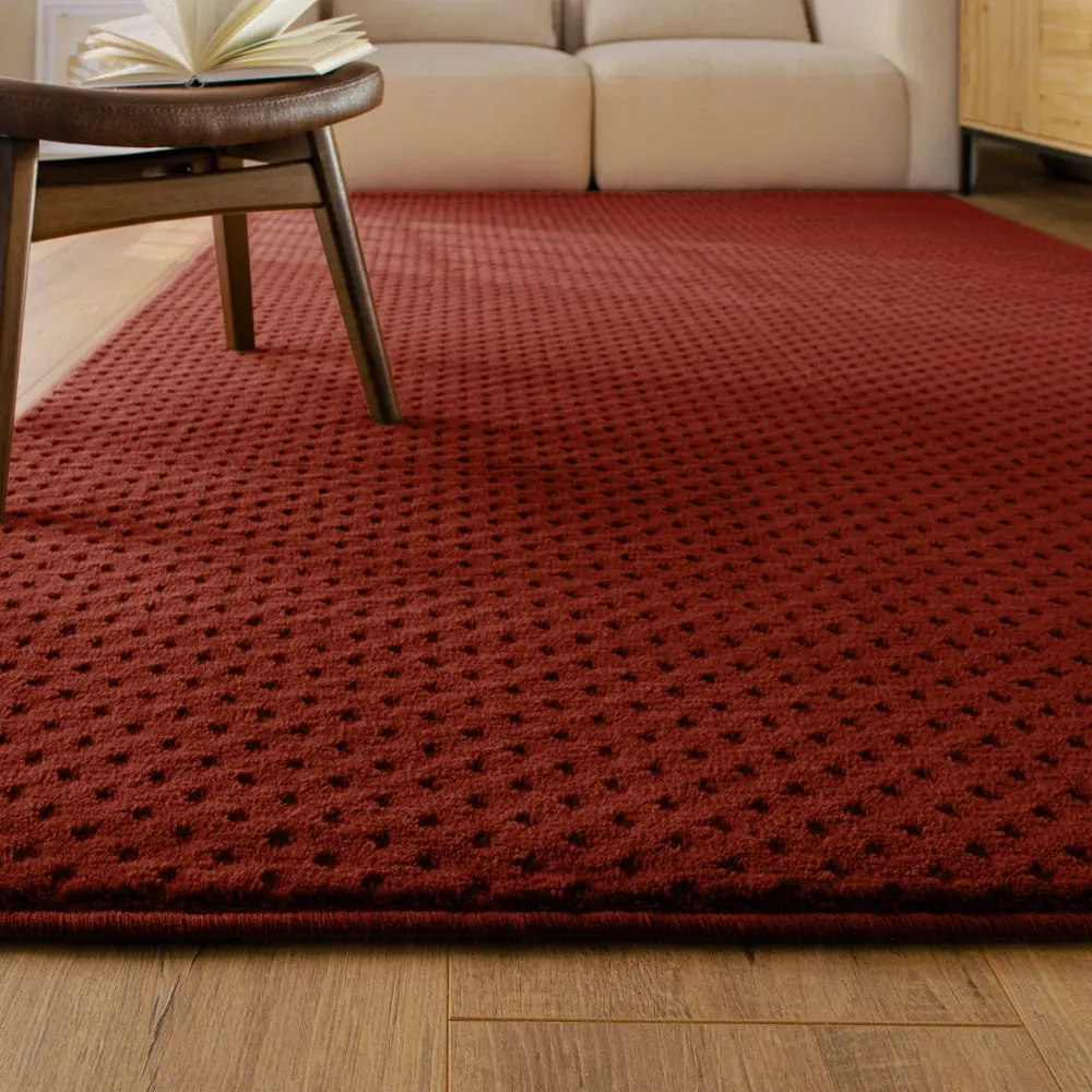 Illustration numéro 2 du produit Tapis en laine avec relief pourpre 140x200