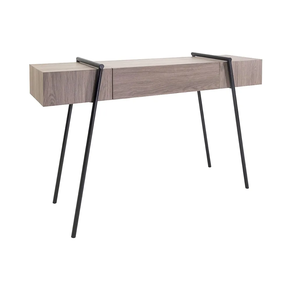 Illustration numéro 2 du produit Console 120x34x77cm en bois et métal - NERO
