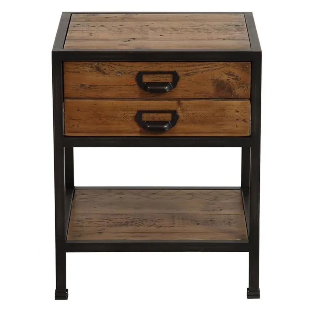 Illustration numéro 2 du produit Table de chevet 1 tiroir en bois marron