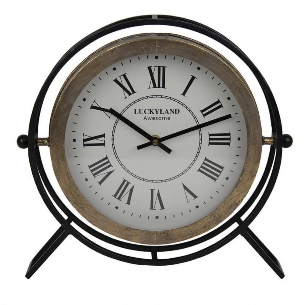 Illustration numéro 2 du produit Horloge ronde en métal noir
