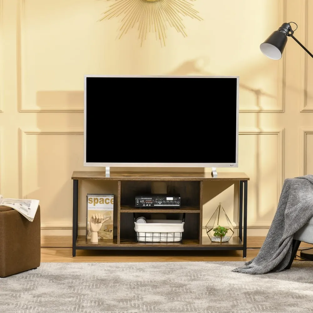 Illustration numéro 2 du produit Meuble TV étagère réglable panneau de particules brun rustique