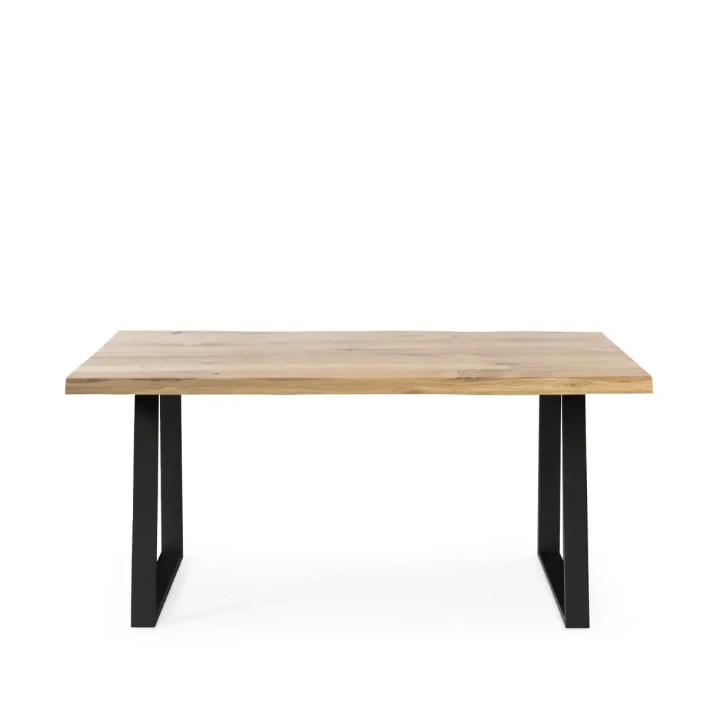 Illustration numéro 2 du produit Table à manger avec plateau en bois de 140 cm et pieds en métal noir