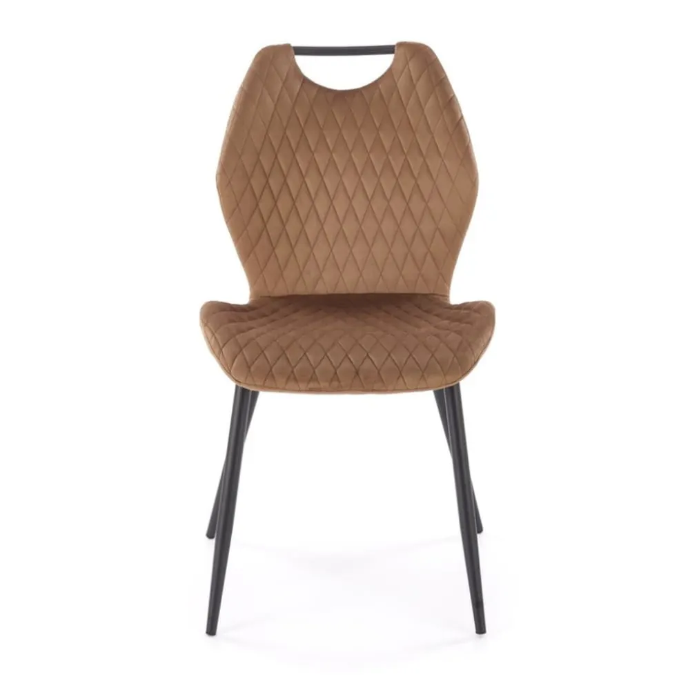 Illustration numéro 2 du produit Chaise de salle à manger en velours beige