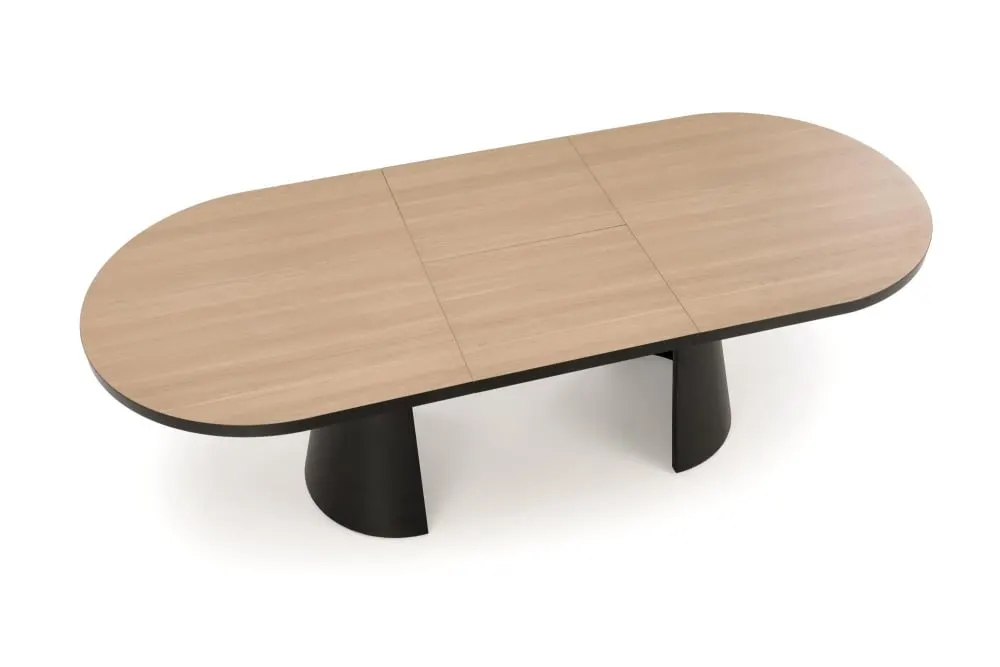 Illustration numéro 2 du produit Table à manger ovale extensible aspect bois naturel 180 - 240cm