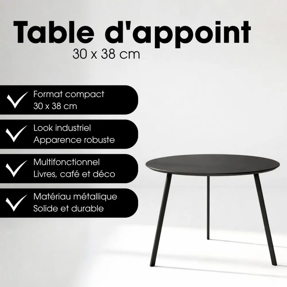 Illustration numéro 2 du produit Table de jardin noir fer h30xl38xl38cm