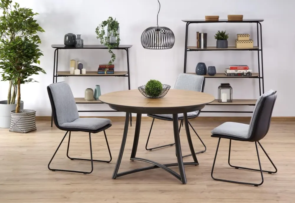 Illustration numéro 2 du produit Table à manger ronde extensible chêne 118-148cm