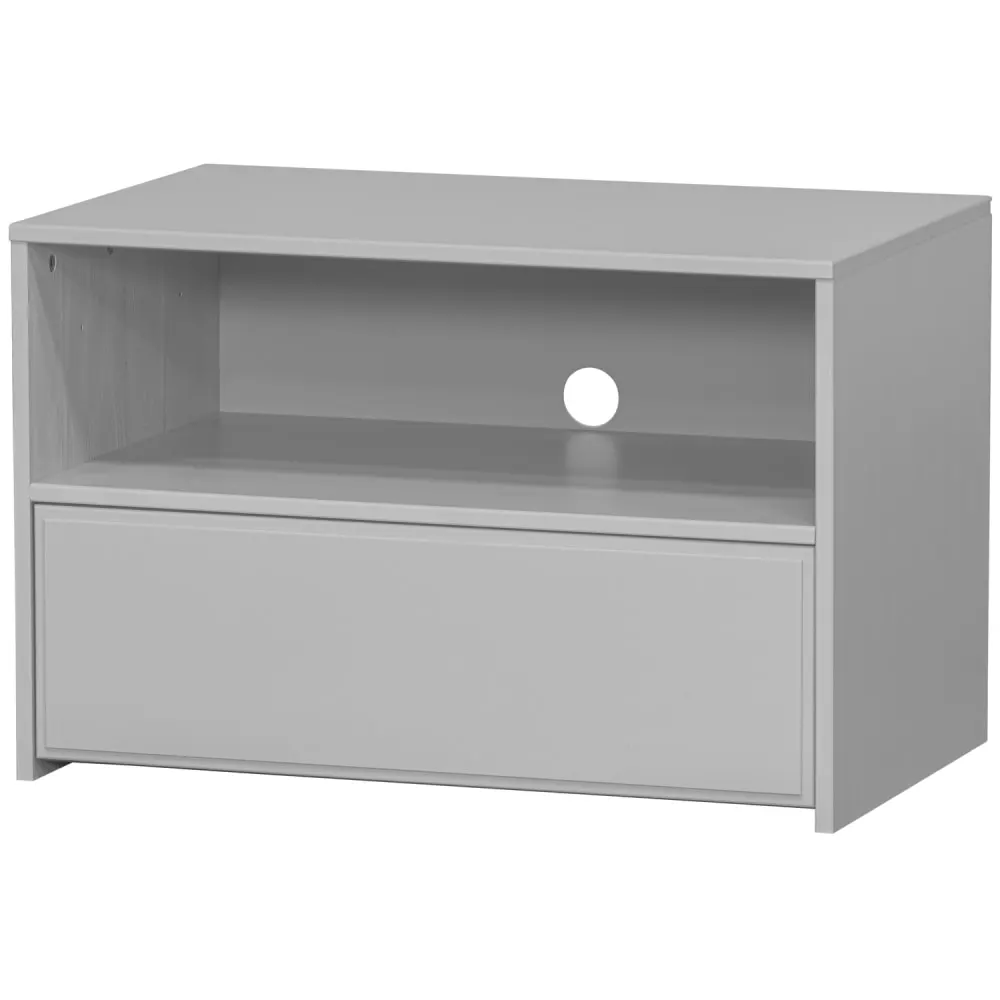 Illustration numéro 2 du produit Meuble tv 1 tiroirs en pin gris