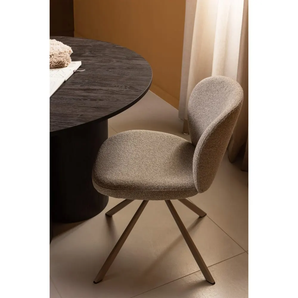 Illustration numéro 2 du produit Lot de 2 chaises de salle à manger en bouclé naturel
