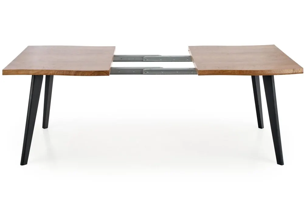 Illustration numéro 2 du produit Table à manger extensible aspect chêne et pieds bois noir 150-210cm