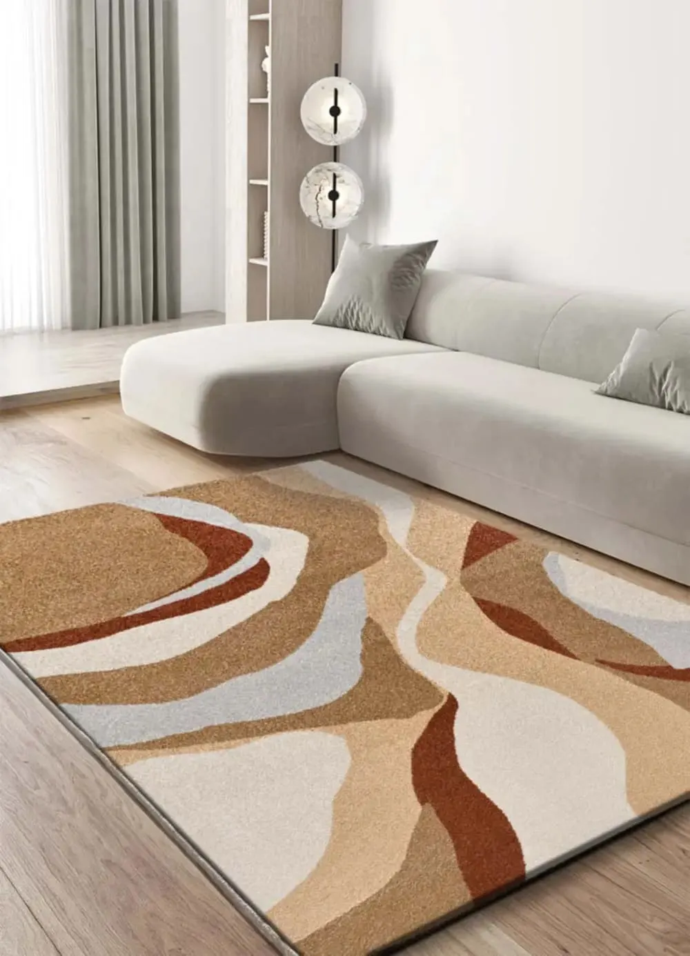 Illustration numéro 2 du produit Tapis abstrait beige/rouille 160x230 cm