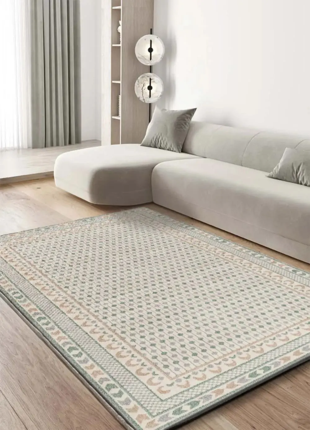 Illustration numéro 2 du produit Tapis ethnique vert/beige 160x230 cm