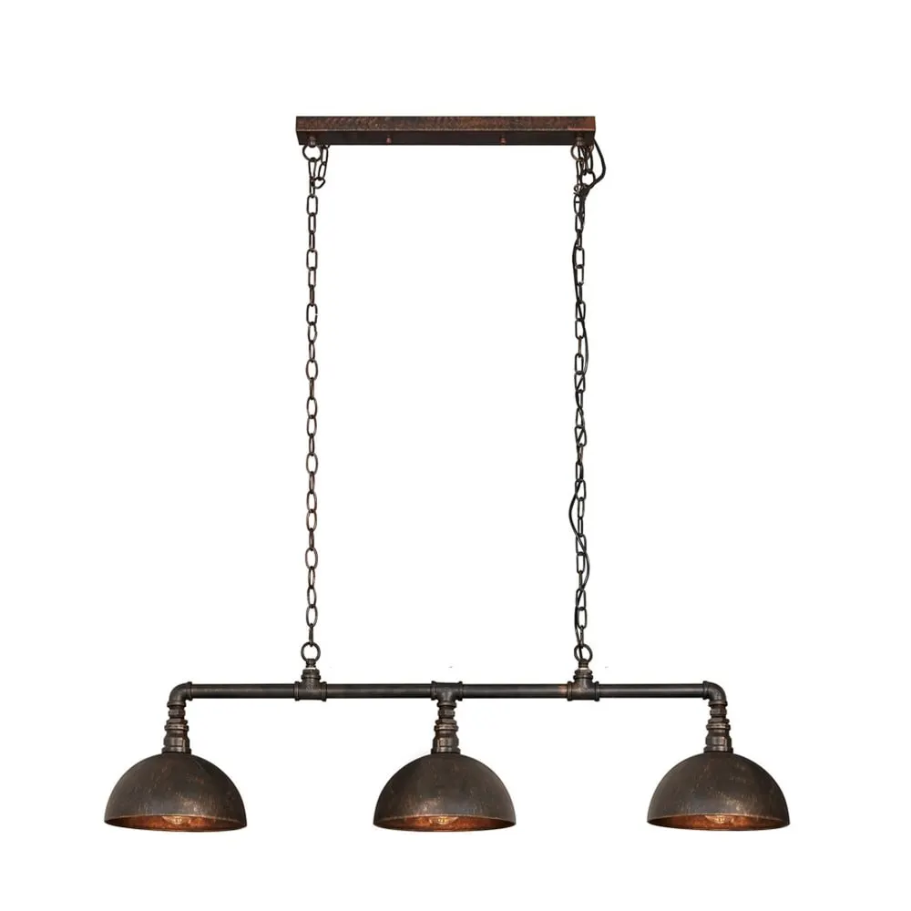 Illustration numéro 2 du produit Suspension industriel 3 lampes en métal noir - amp