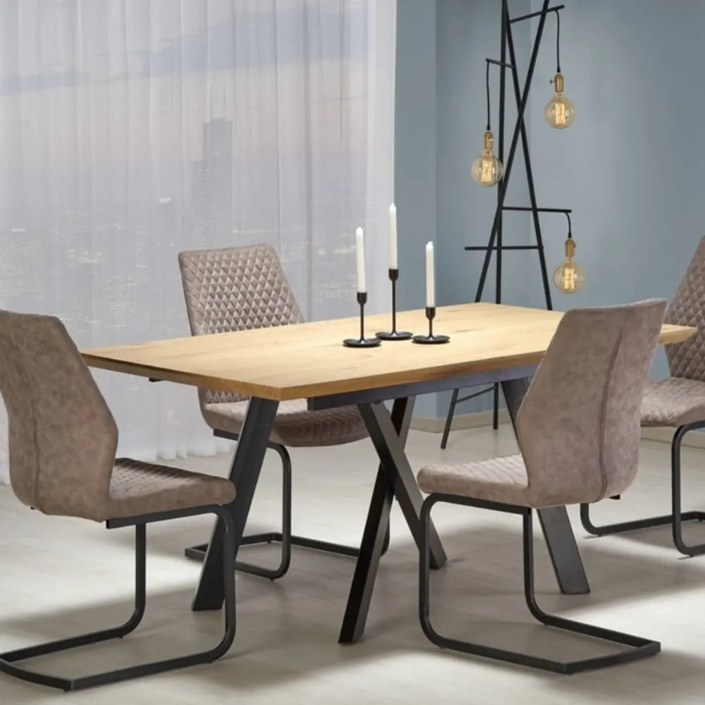 Illustration numéro 2 du produit Table à manger extensible couleur bois 160/200x90