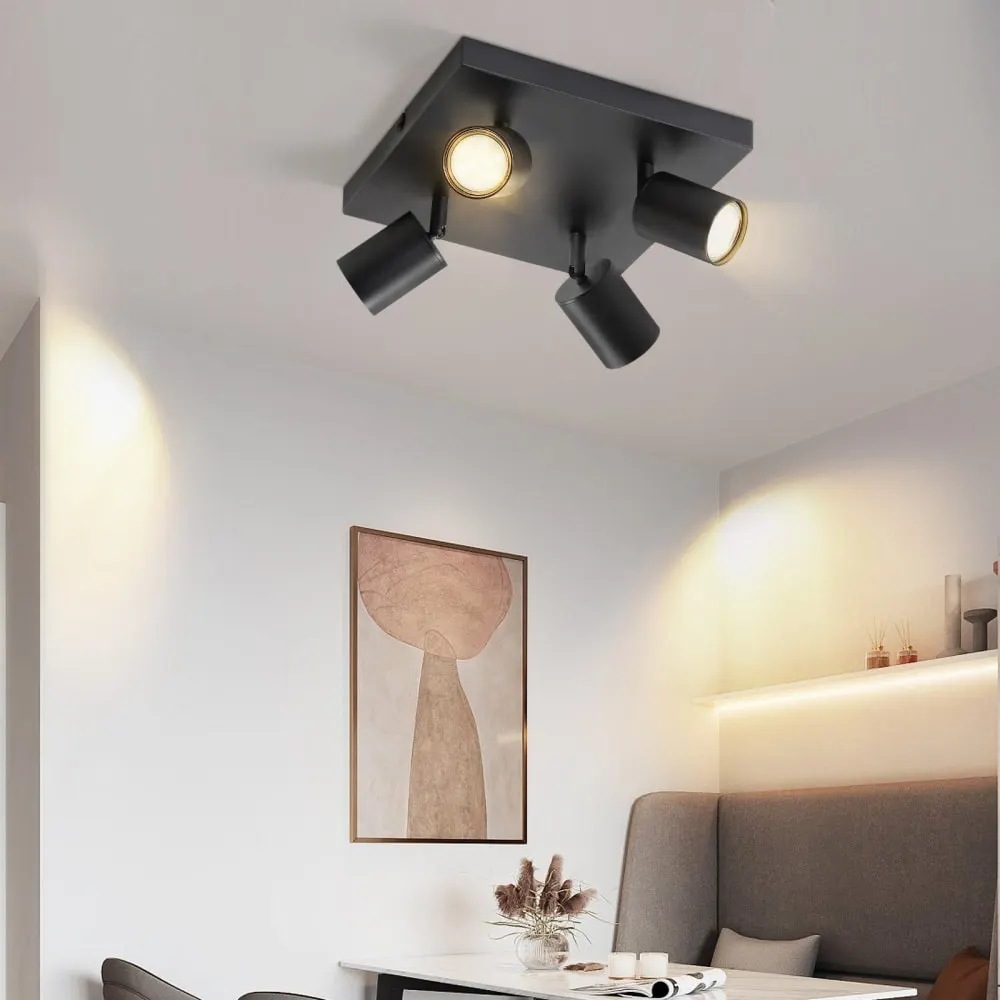 Illustration numéro 2 du produit Spot de plafond en aluminium noir 25x25x14.4cm gu10