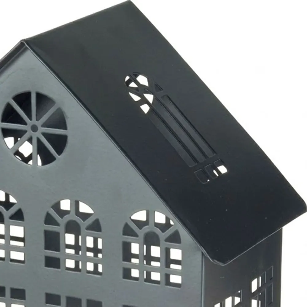 Illustration numéro 2 du produit Lanterne métal maison 19.5x13x32cm