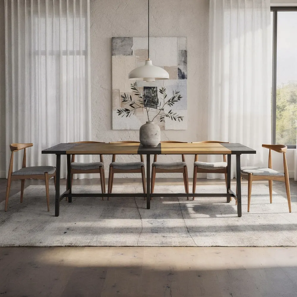 Illustration numéro 2 du produit Table à manger effet chêne, 240 cm