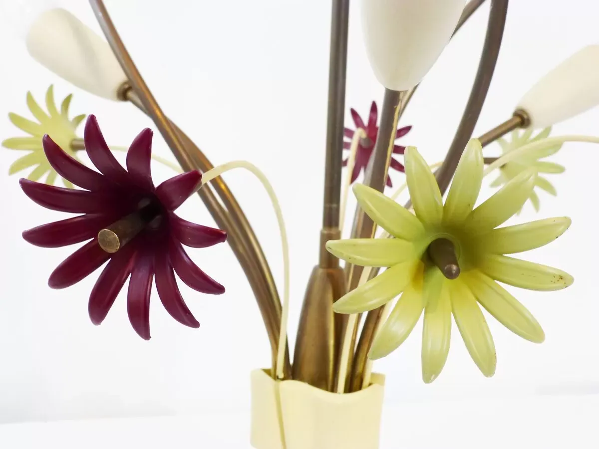 Illustration numéro 2 du produit Superbe plafonnier bouquet de fleurs années 50 vintage design 50's rockabilly lamp