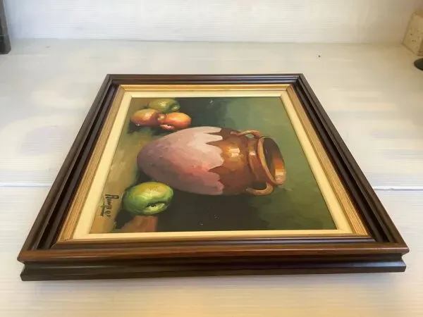 Illustration numéro 2 du produit Tableau nature morte huile sur toile signée