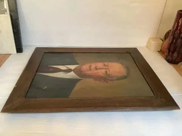 Illustration numéro 2 du produit Grand tableau portrait d’homme huile sur toile signé