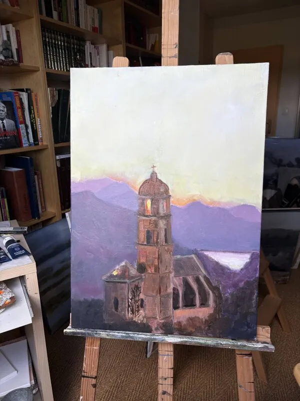 Illustration numéro 2 du produit Huile sur toile - Eglise Corse