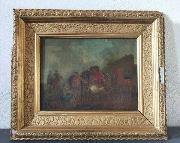 Illustration numéro 2 du produit Paysage animé huile sur toile Ecole Italienne fin XVIIIème