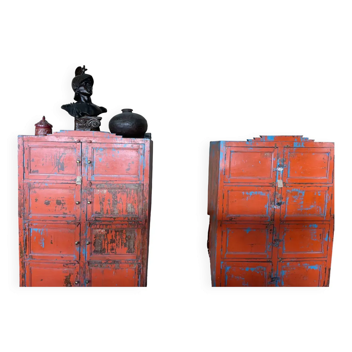 Illustration numéro 2 du produit Cabinet à casiers en teck laqué rouge