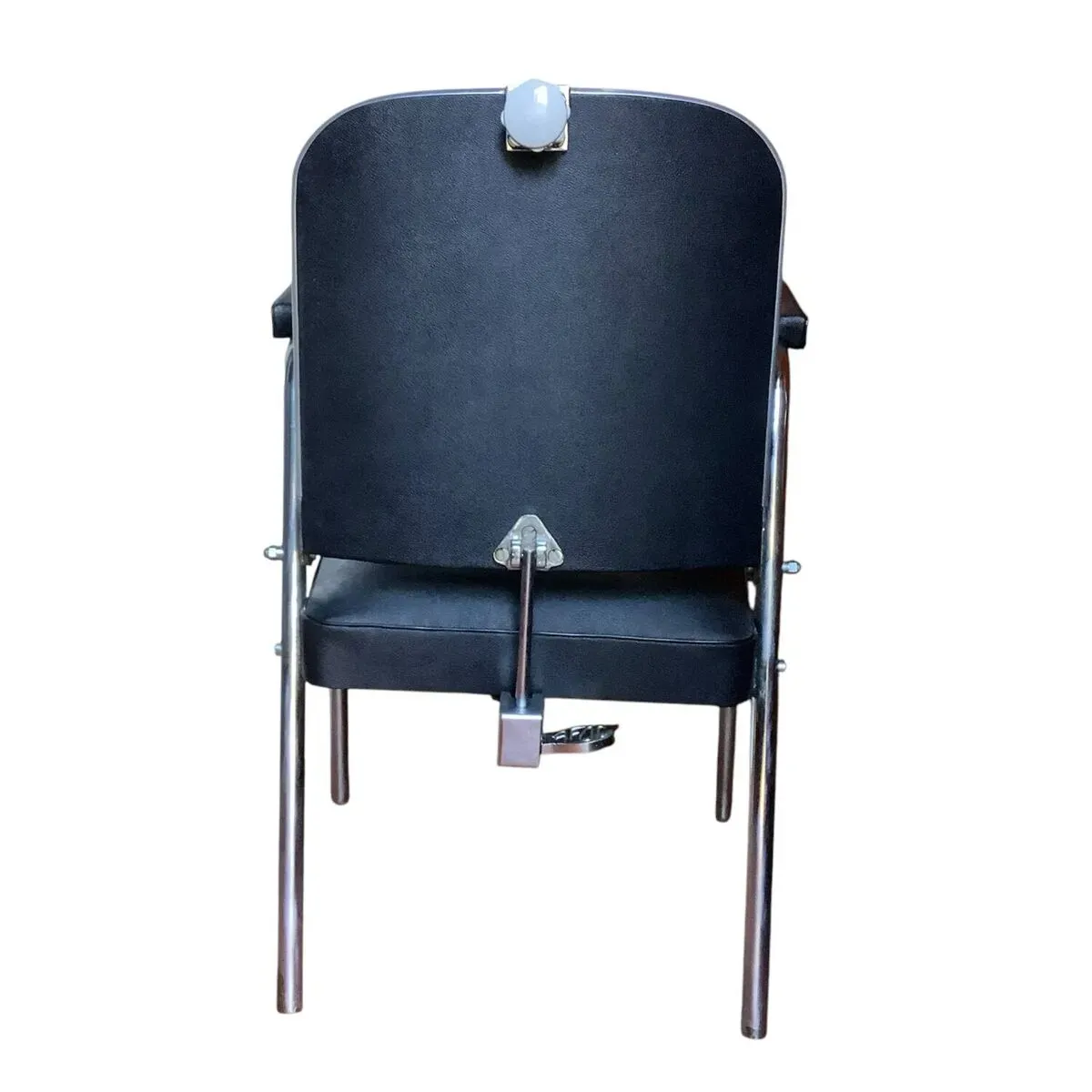 Illustration numéro 2 du produit Fauteuil de Coiffure Afoc Vintage Années 60/70 - Chrome et Simili Cuir Noir