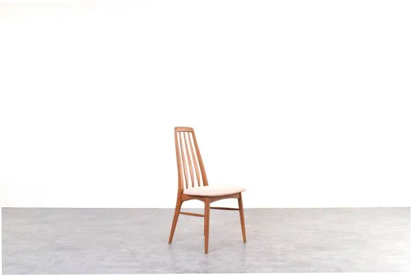 Illustration numéro 2 du produit Chaises de salle à manger en teck et laine Eva par N. Koefoed pour Koefoed Hornslet, années 1960.