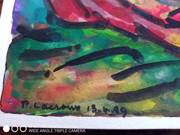 Illustration numéro 2 du produit pierre Lacroux (1909-1993) Gouache sur papier 24 x 32 cm  datée 1989 -(285)