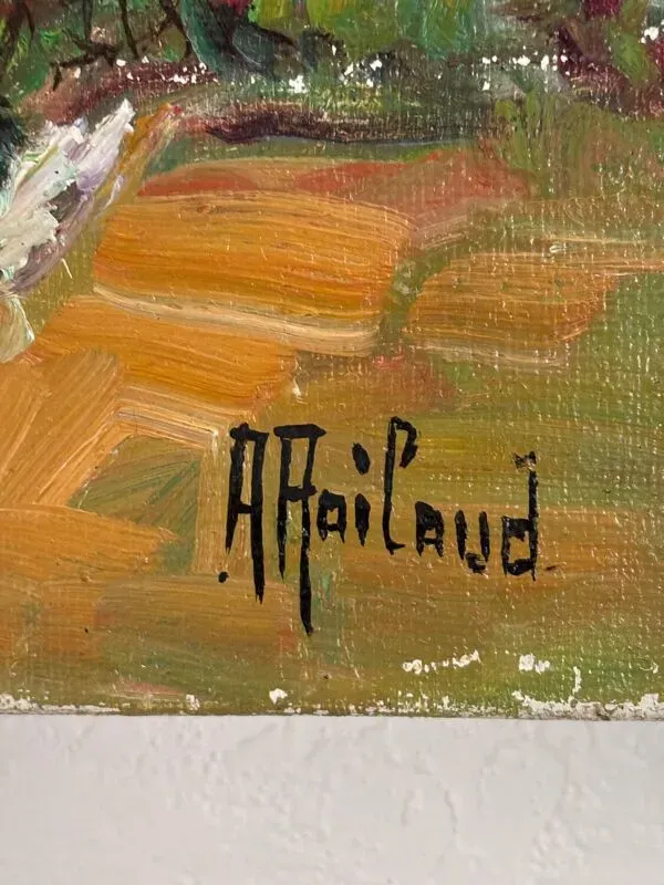 Illustration numéro 2 du produit Toile signée André Raibaud « paysage de Provence