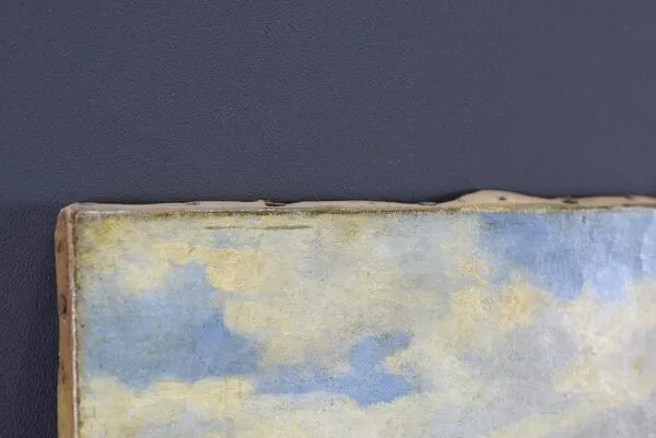 Illustration numéro 2 du produit Ancien tableau ecole française pastorale bateau