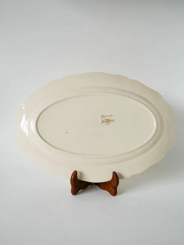 Illustration numéro 2 du produit Plat ovale Digoin Sarreguemines modèle Agreste, 1960