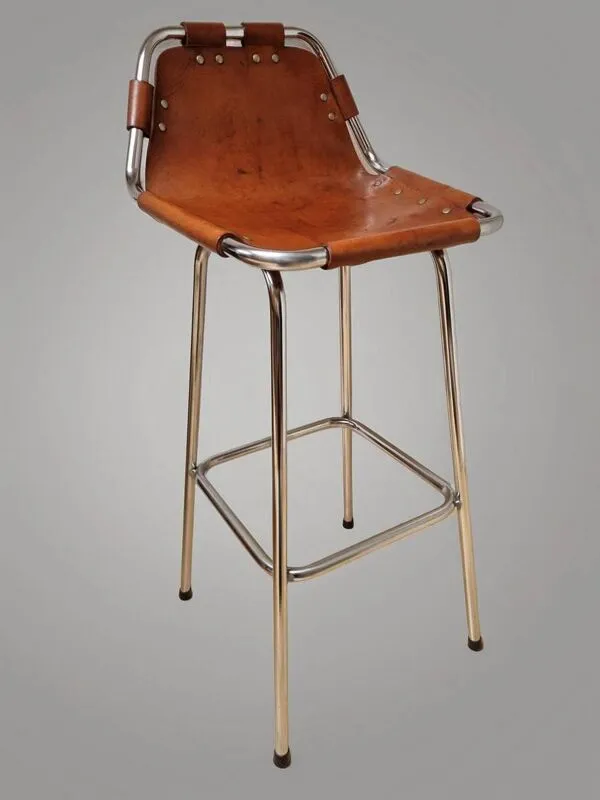 Illustration numéro 2 du produit Tabouret de bar ''Les Arcs'' de Charlotte Perriand, années 1960.