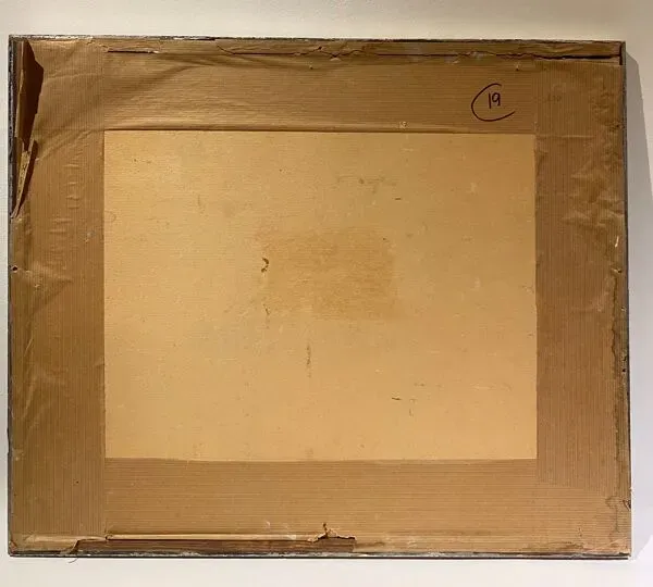 Illustration numéro 2 du produit Tableau ancien, paysage bord d’un étang, Signé Michel Loche ( 1897;1976)