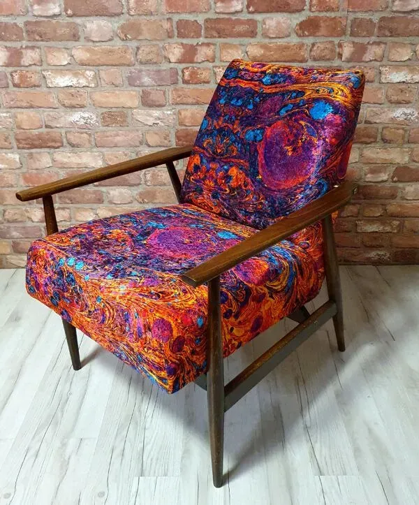 Illustration numéro 2 du produit Fauteuil Fox « Lis » rénové, Pologne, années 1960, par Henryk Lis