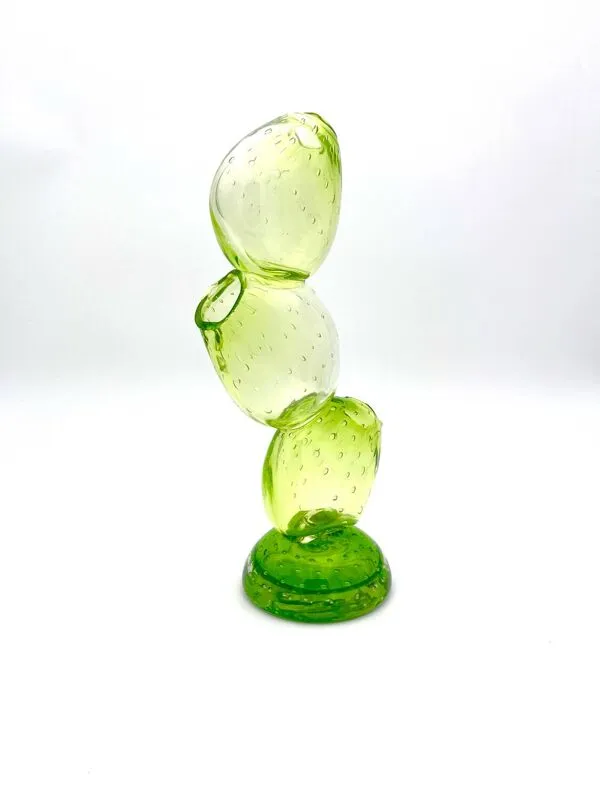 Illustration numéro 2 du produit Vase Cactus Sculptural - Murano - Verre Bullicante - Vert vibrant